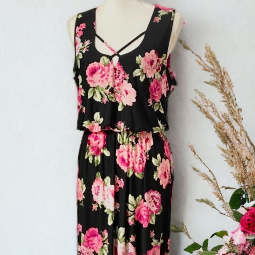 THREE PINK HEARTS Floral Maxi Dress Size 2X - Picture 4 of 13